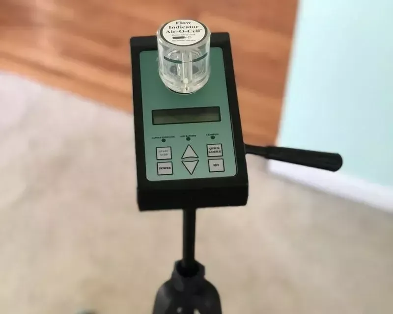 Independent lab analyst processing a PureAire Technology air sample